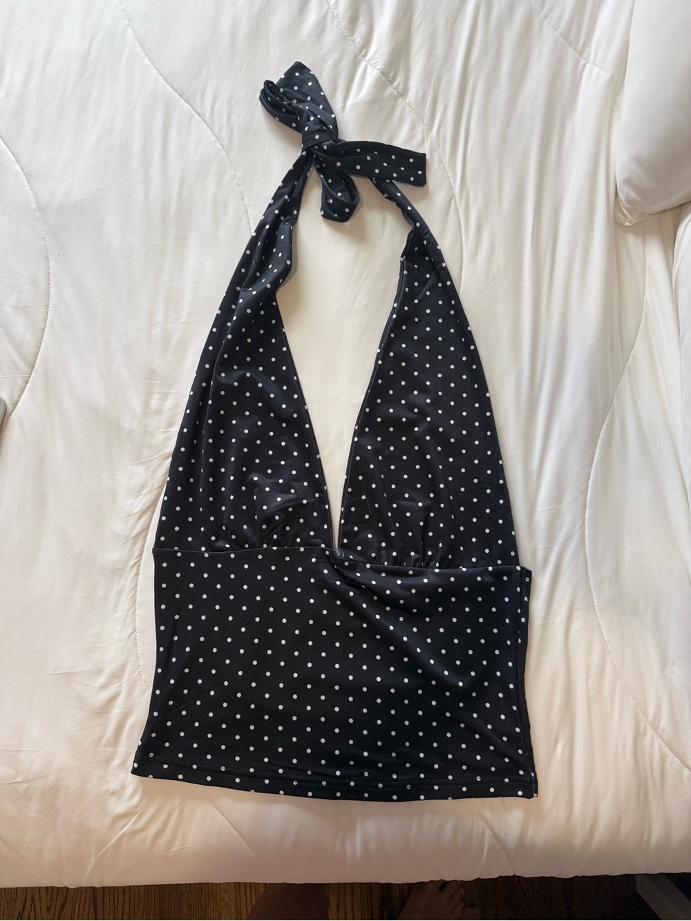 Black Polka Dot Halter Top